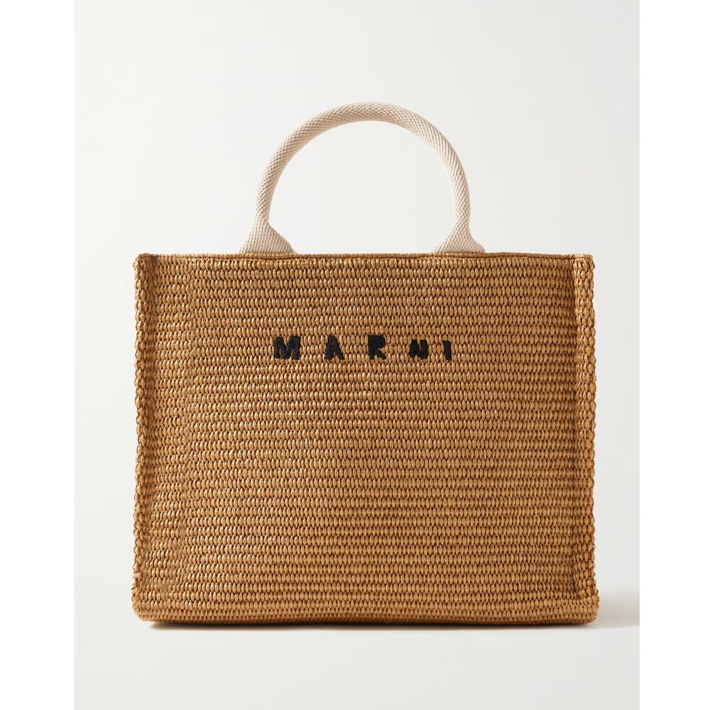 Marni Small Basket Faux Raffia Tote Bag - Picture 2 of 10